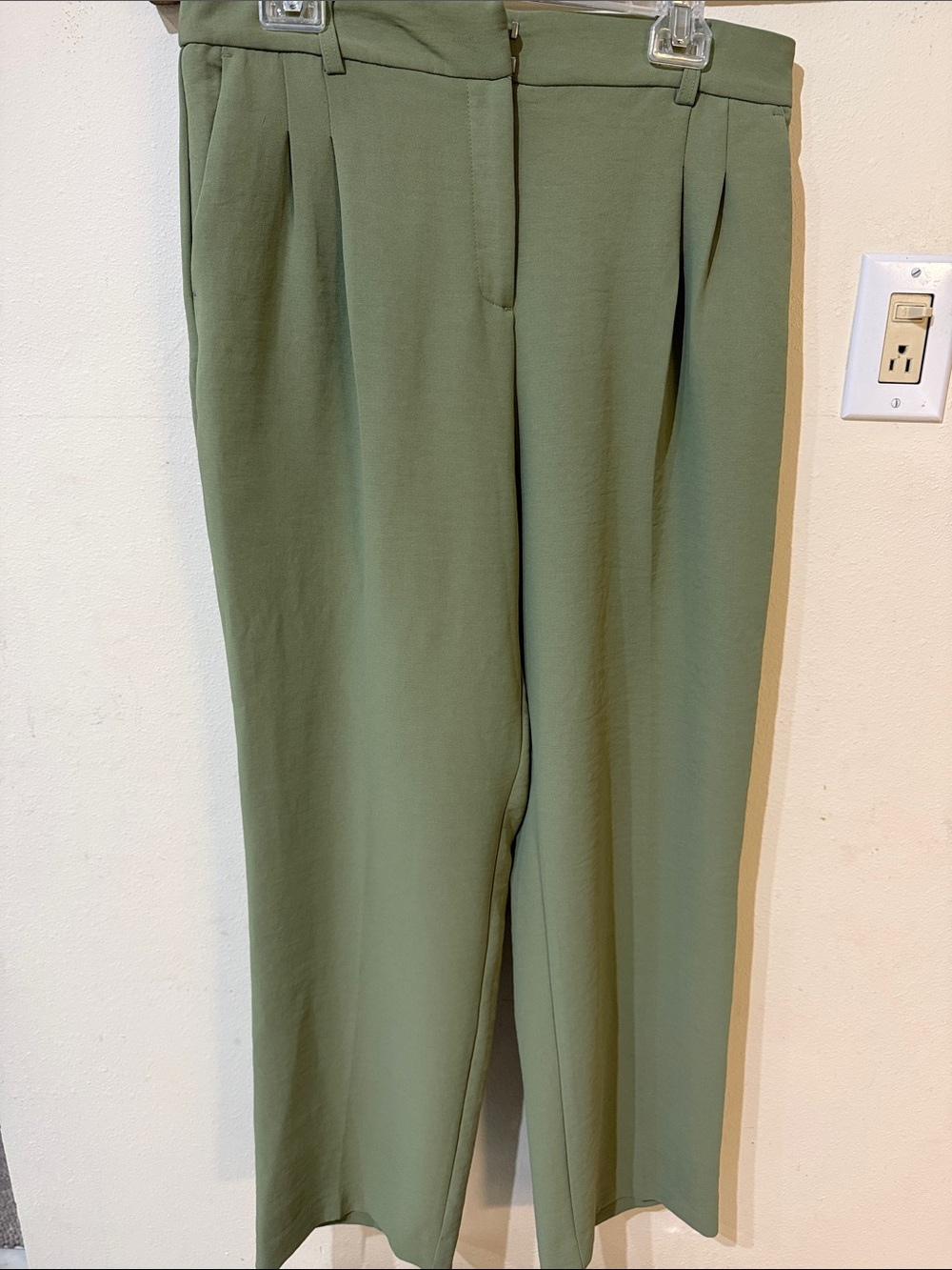 Christian Lacroix Sage Green Tailored Wide-Leg Trousers